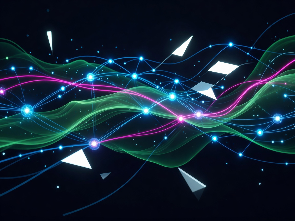 Abstract digital interface representing smart television operating systems